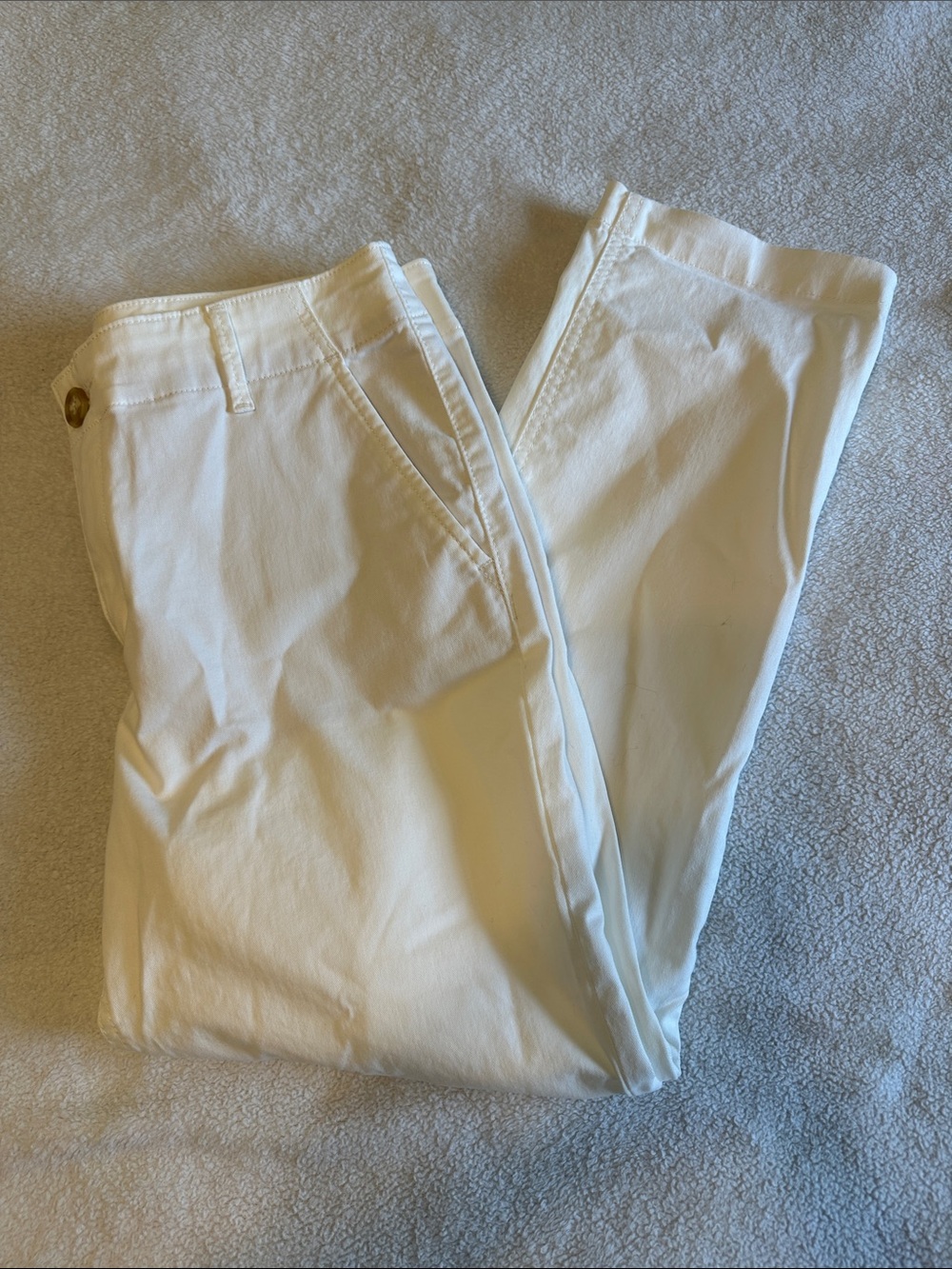 Loft Monroe Slim White Chino Pants